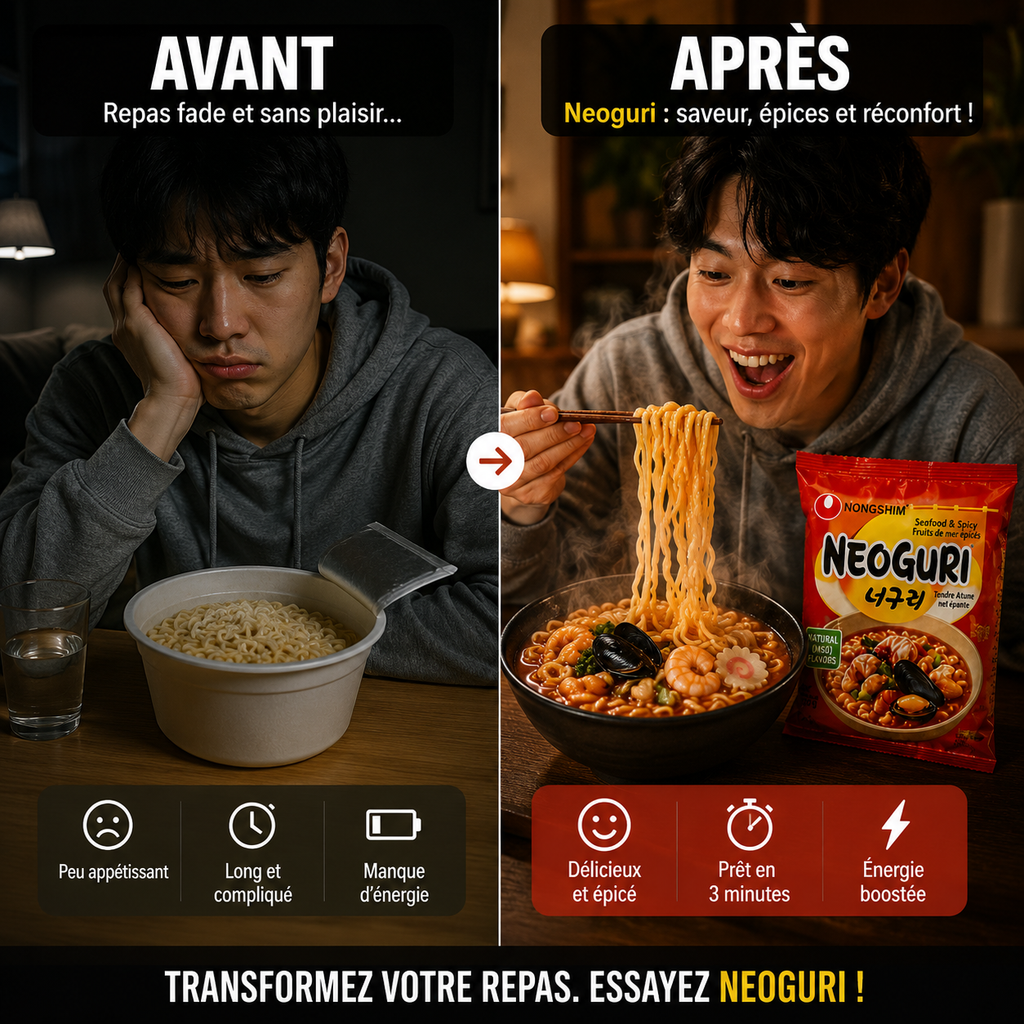 Nongshim Neoguri – Le secret du Ram-don (Parasite) – Pack 16 Nouilles Udon Épicées