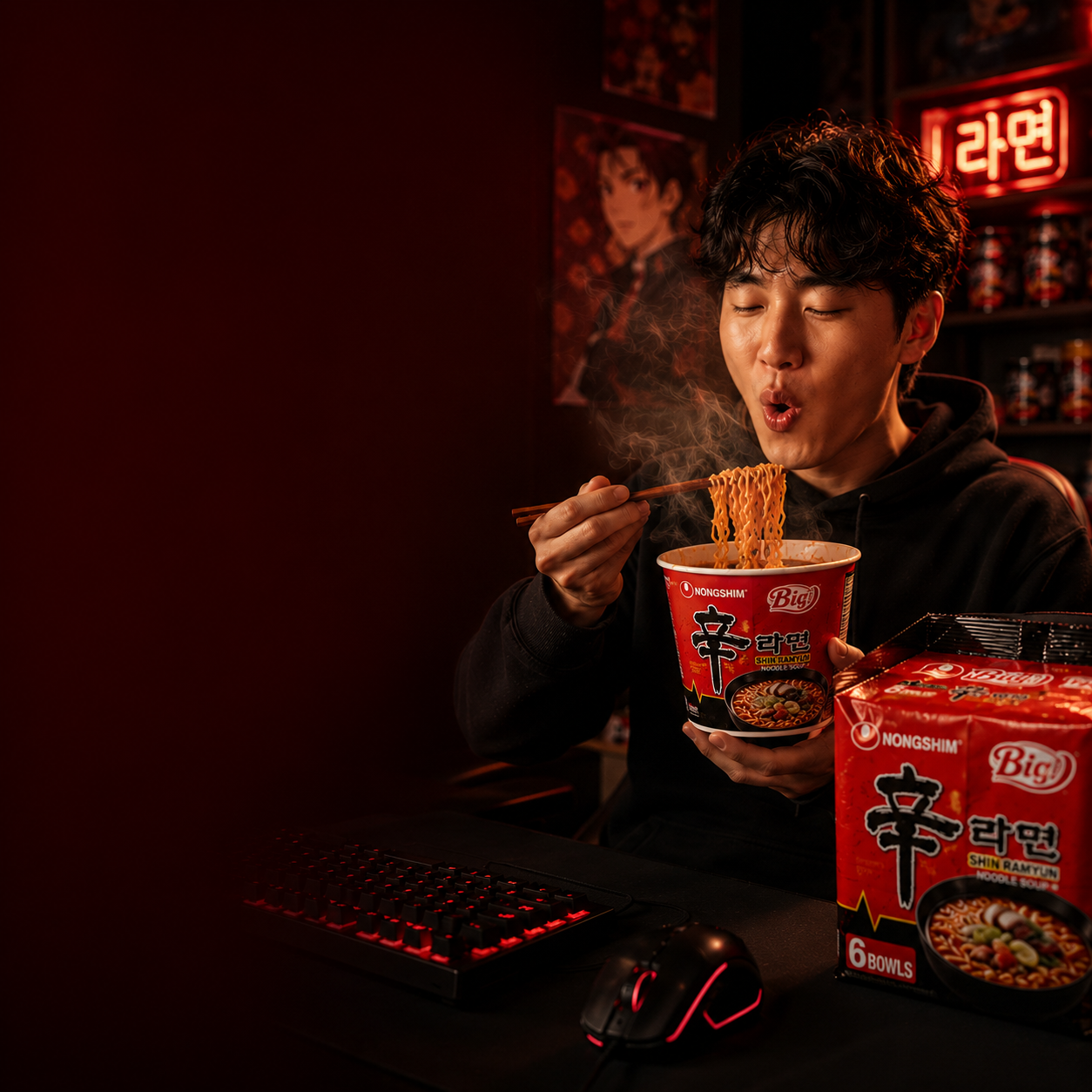 Nongshin Red Big Bowl : Le Ramyun Iconique de Corée (Pack de 6) – Prêt en 3 Min 🔥