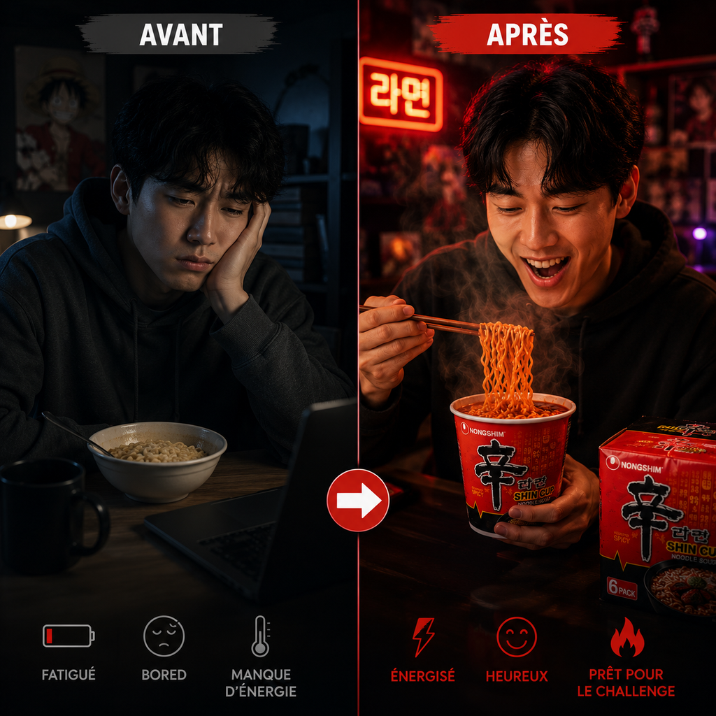 🔥 Nongshim Shin Cup x6 - Le Ramen Coréen Viral que PERSONNE ne finit (Challenge TikTok)