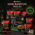 Nongshim Shin Ramyun 🟢 HALAL | Pack Éco 40 Sachets | Le Ramyun Coréen N°1 Authentique