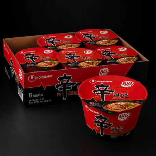 Nongshin Red Big Bowl : Le Ramyun Iconique de Corée (Pack de 6) – Prêt en 3 Min 🔥 - PikaonoodlesNongshin Red Big Bowl : Le Ramyun Iconique de Corée (Pack de 6) – Prêt en 3 Min 🔥
