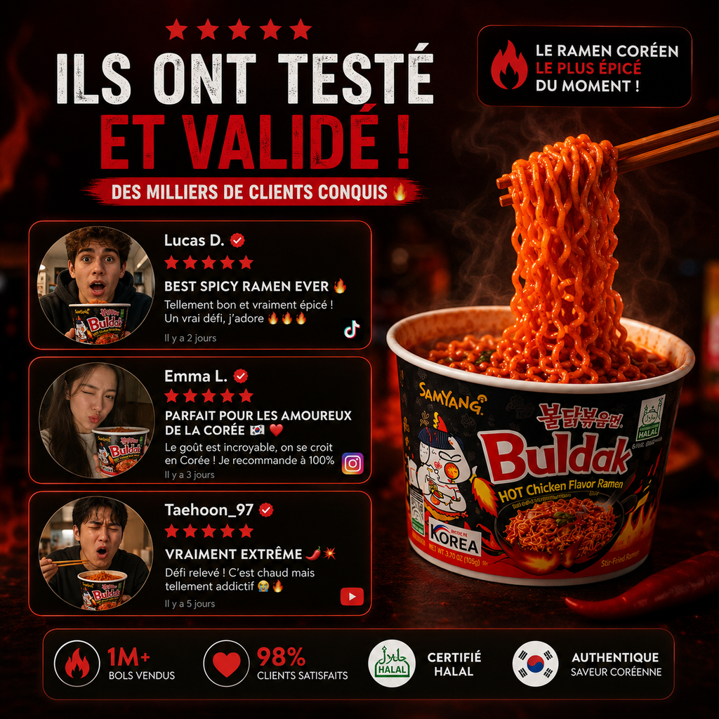 Ramen Samyang Buldak 🔥 Extreme Spicy – Certifié Halal ✅