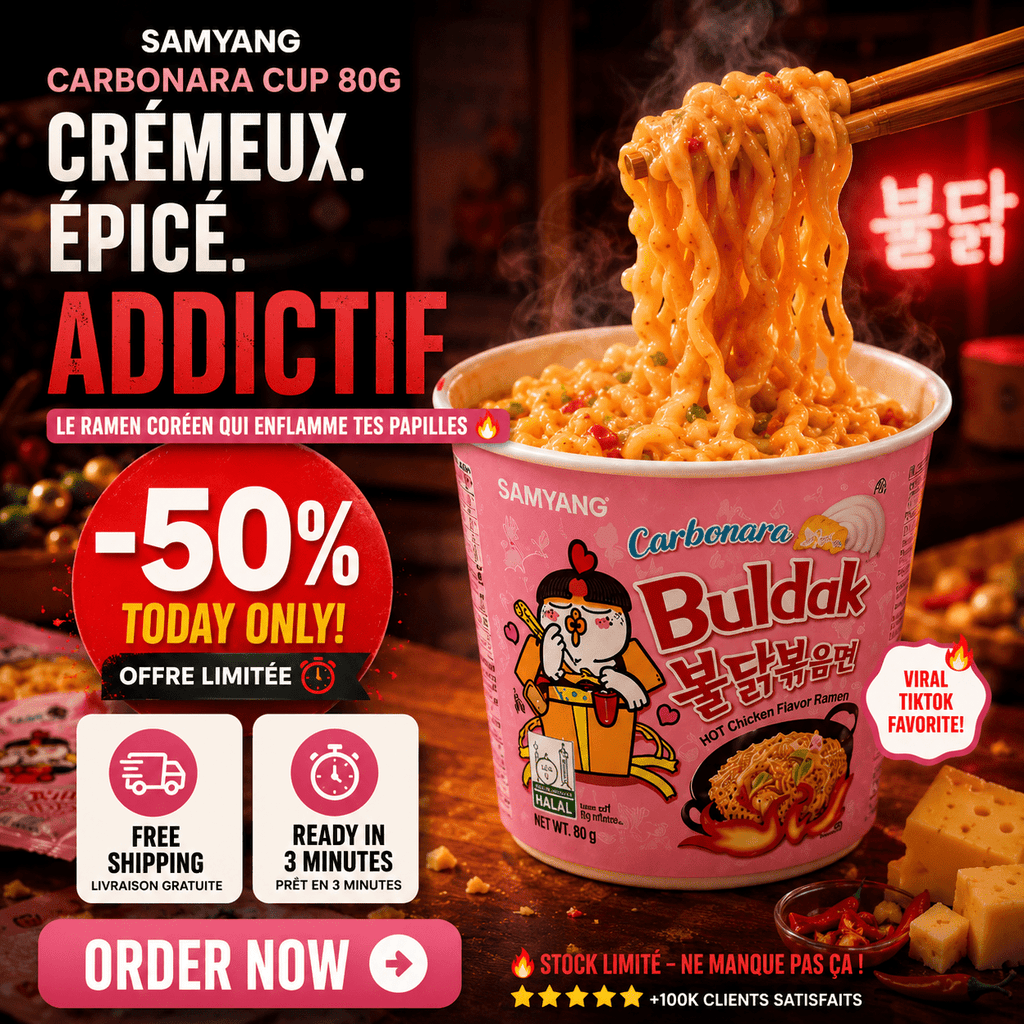 Samyang Buldak Carbonara (Cup 80 g) – Crémeux & Épicé, prêt en 3 min - PikaonoodlesSamyang Buldak Carbonara (Cup 80 g) – Crémeux & Épicé, prêt en 3 min