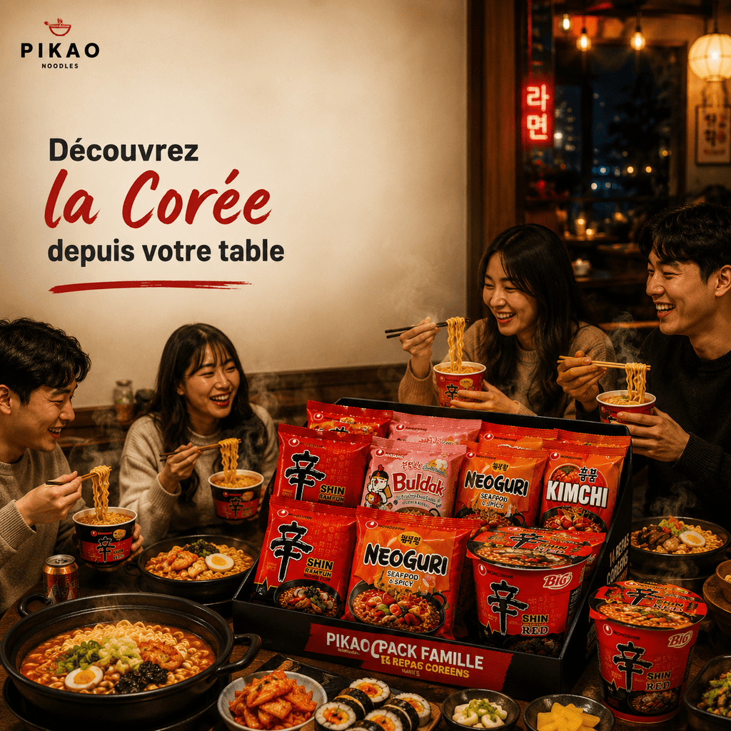 🔥 PACK FAMILLE PIKAO – 14 Repas Coréens Variés - Pikaonoodles🔥 PACK FAMILLE PIKAO – 14 Repas Coréens Variés